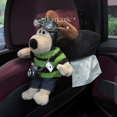 Holder Creative Car Seat Back – Car tissue box/set - green-sweater-black-velvet-tissue-bag