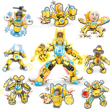 创意搞怪整蛊马桶人积木之时钟人小颗粒拼装积木儿童益智玩具批发