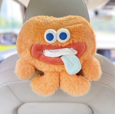 Car tissue box/set – Ladies - as-shown-in-the-figure-orange-haired-monster-tissue-box