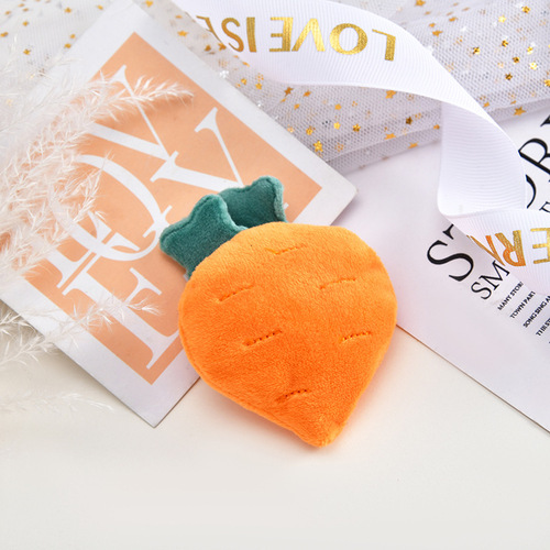 Fabric filled cotton fruit doll plush brooch keychain pendant handmade DIY hairpin material wholesale