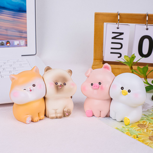 Sticky little animals, cute pet dolls with magnetic suction, creative couple ornaments, desktop decorations, Valentine's Day gifts