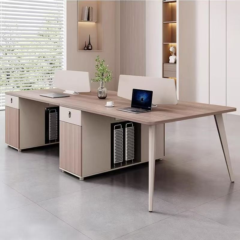 Mesa de oficina de venta directa de fábrica de doble posición de personal de escritorio de pantalla de escritorio de finanzas de escritorio de oficina moderna y simple