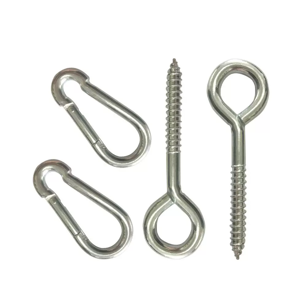 温州佰特环眼吊钩电镀锌登山扣吊环螺丝套装8号葫芦形吊床户外