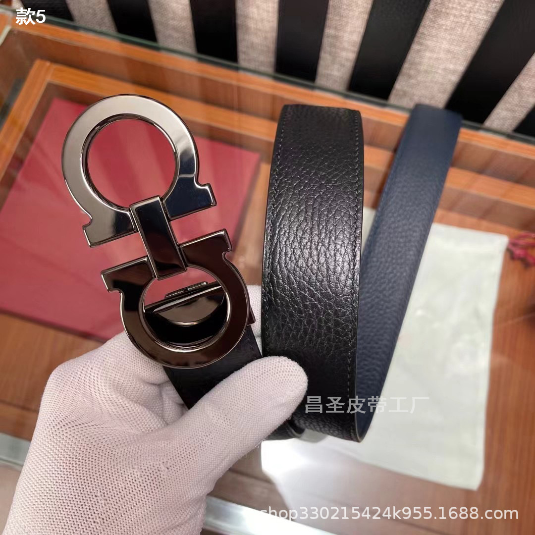 5. 글로시 건 블랙 버클 + 블랙 앤 블루 (리치 패턴)