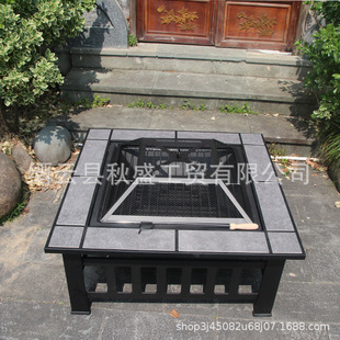 Tile Desktop with Lid Stove Europe and America City Outdoor Square Stove Practical Barbecue Oven fire pit Brazier factory