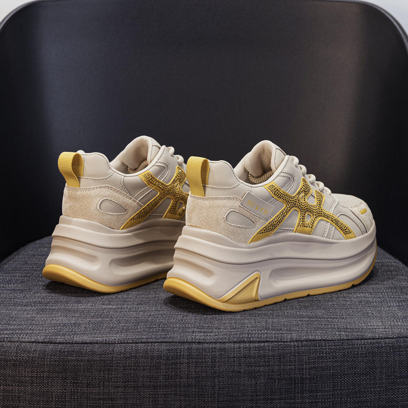 Giày sneaker nữ đế dày tăng chiều cao phong cách cổ điển mới thu 2026 — M2916- 1m màu, M2916-1 màu đỏ, M2916-1 màu vàng chi tiết 26