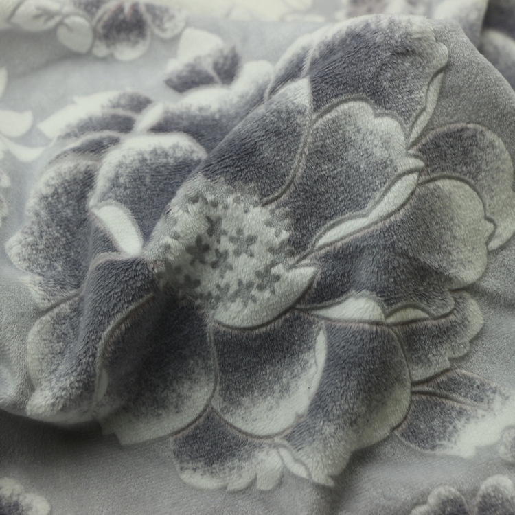 烂花短毛绒布宽幅家纺面料全涤印花烂花烧花KS经编超柔短毛绒布料