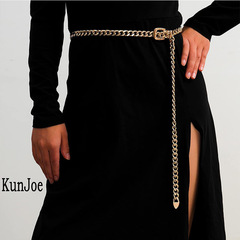 Ladies Metal Hip-Hop Chain Belt Narrow Belt for Women Decorative Chain Strap Belt Ins Punk Pants Belt