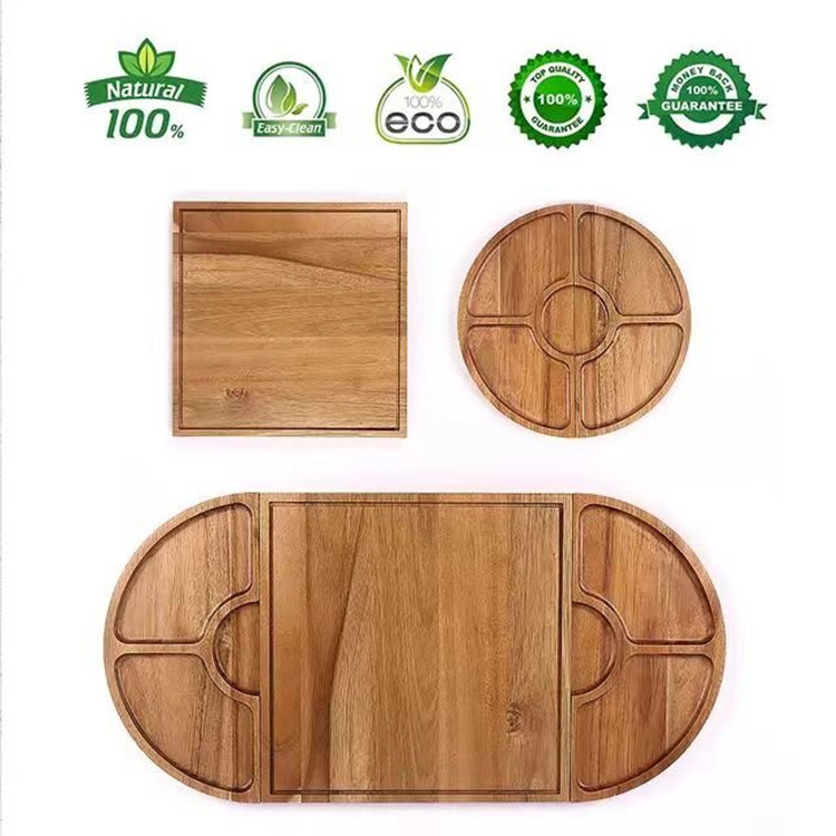 Juego de tabla de cortar extraíble, juego simple, bistec, queso, sushi, queso de frutas, pan, tabla de queso multifuncional