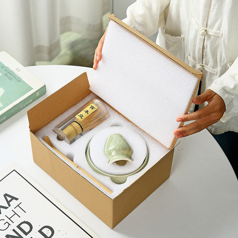 Matcha transfronterizo cepillo de té blanco Benli té leche herramienta de té cepillo de té té set práctica fábrica de embalaje de caja de regalo