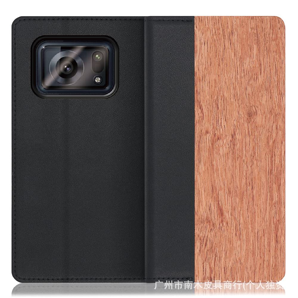 适用夏普SH-53D手机壳Sharp Aquos R6木质手机皮套翻盖手机保护套