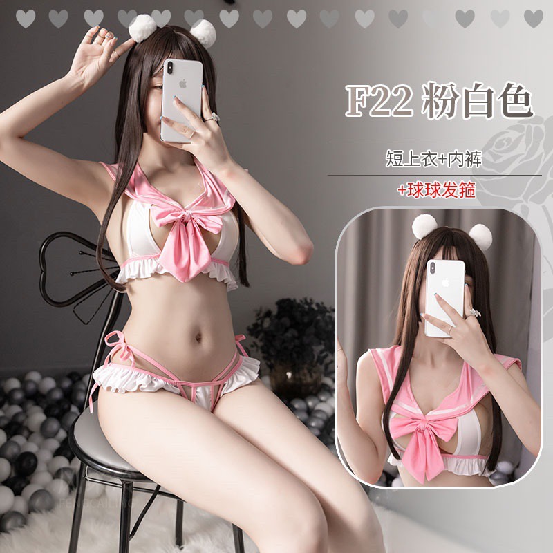 Cordones más el tamaño de lencería sexy uniforme tentación divertido de tres puntos traje de pasión vinculante ropa interior lindo