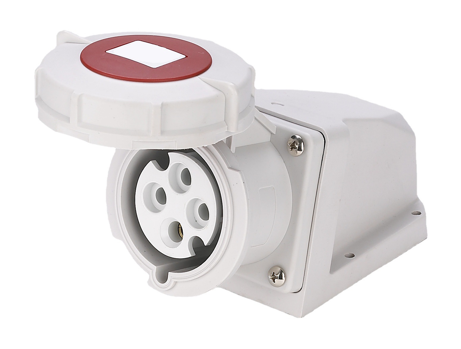 壁挂式挂墙明装工业插座3412 防水插座 IP67 32A4P 防尘明装插座