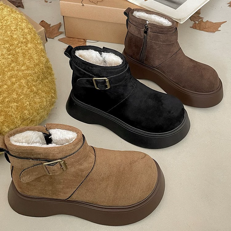 Martens, флисовые высокие демисезонные полусапожки, подростковые, приталенные