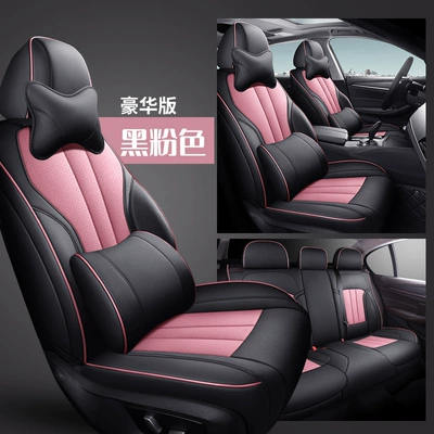Genuine Leather Car Seat Cushions, Modelə uyğun (Original) oturacaq örtükləri - black-pink-deluxe-edition-five-seats-nappa-leather-full-surround-of-front-and-rear-rows
