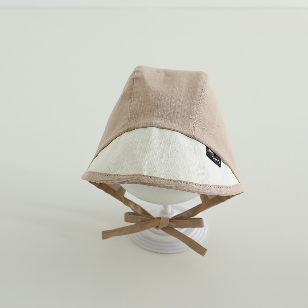 Sombrero coreano para bebés primavera y otoño delgado lazos letras baojou sombrero de corte sombrero de sombrero de abrigo recién nacido puerta de chimenea sombrero de marea