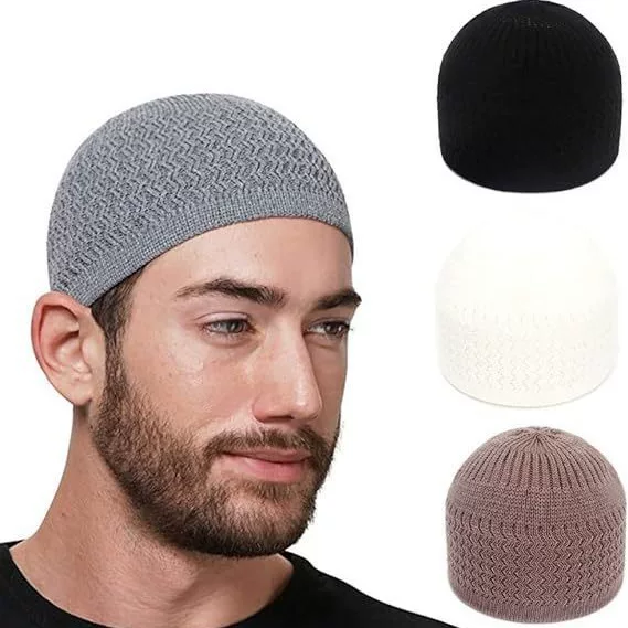 Арабская мусульманская волнистая вязаная шапка unisex, жаккардовая тартузка, куполообразная вязаная шапочка