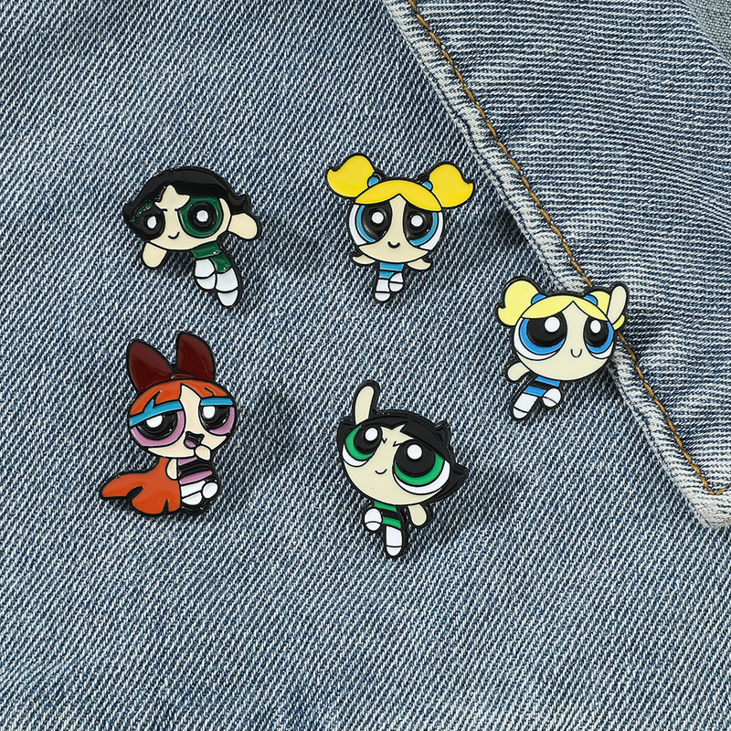 漫画アニメ周辺の飛天小女性警察金属バッジthe powerpuff girlsアクセサリーブローチ|undefined