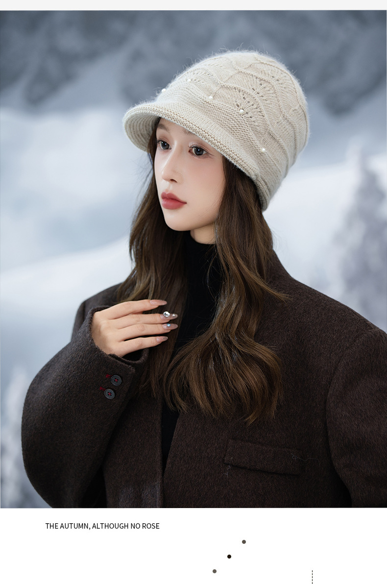 Damen-Bucket-Jacke im koreanischen Stil, vielseitig, perlenbesetzt, dick gestrickt, Herbst-Winter-Mode, lässig, winddicht, warm, hochwertig_voghion.com