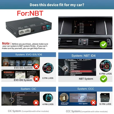 Wireless CarPlay box Android Auto module for BMW NBT System 1 2 3 4 5 6 7 Series X1 X3 X4 X5 X6 F25 F10 F11 F20 F21 F30 F31 F15 (Simsiz CarPlay və Android Auto) - nbt-system