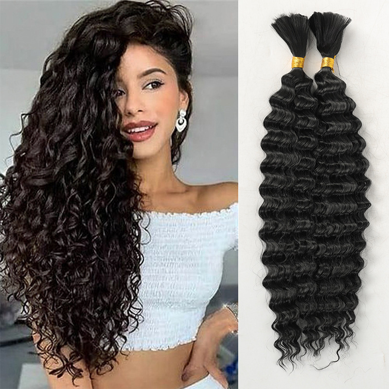 European and American Style Deep Wave Deep Crochet Hair Extensions Synthetic Wig Unisex African Style High-Temperature Fiber