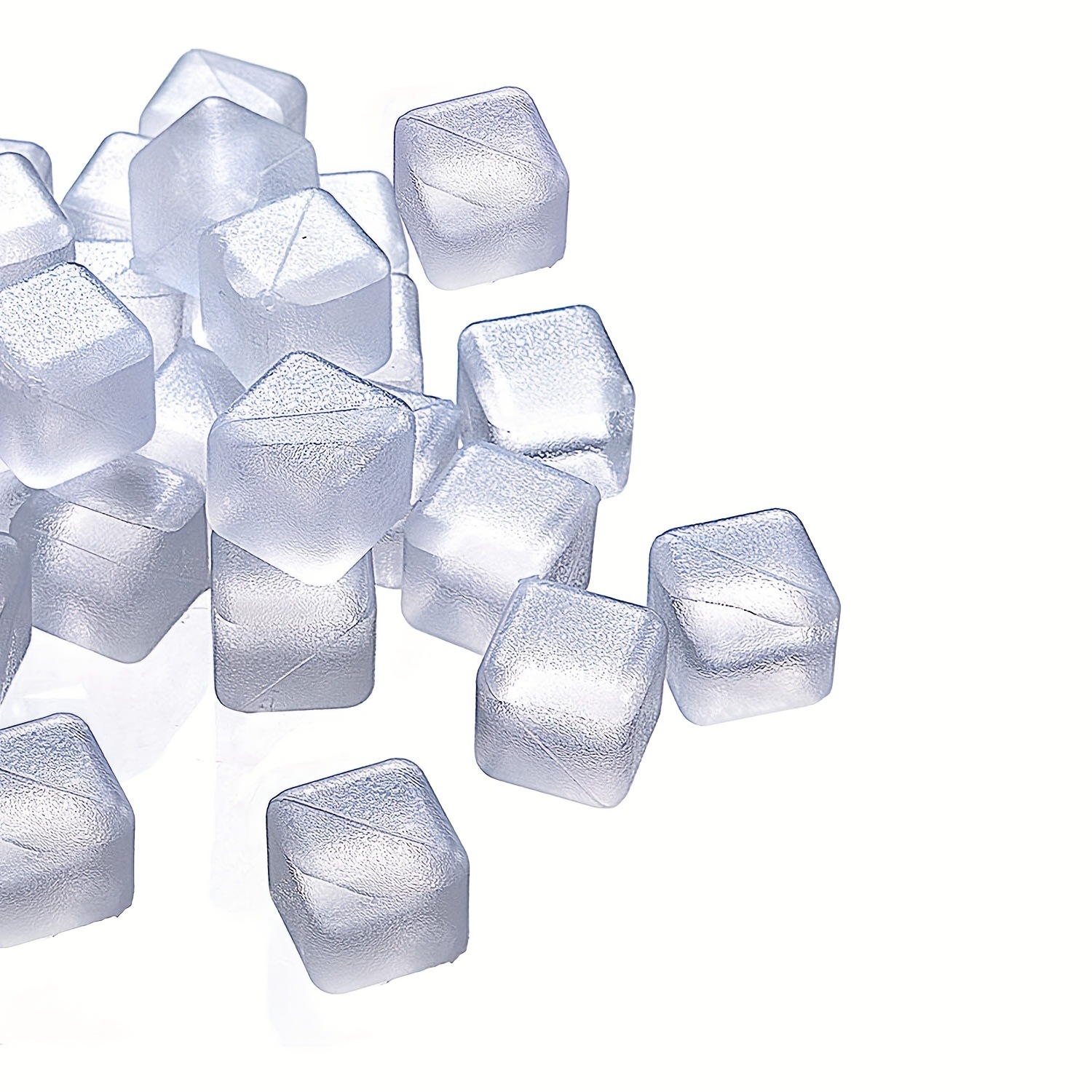 24 partículas de hielo plásticas cuadradas Congeladas Rápidamente cubo de hielo de la bebida fría de la barra de la bebida del verano de la categoría alimenticia reutilizable