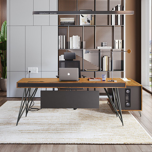 Customized Boss Desk, Simple Modern Office Desk, Executive Desk, Light Luxury, President, Manager, Supervisor, Medical Beauty, Ancient Oak Cross-Border