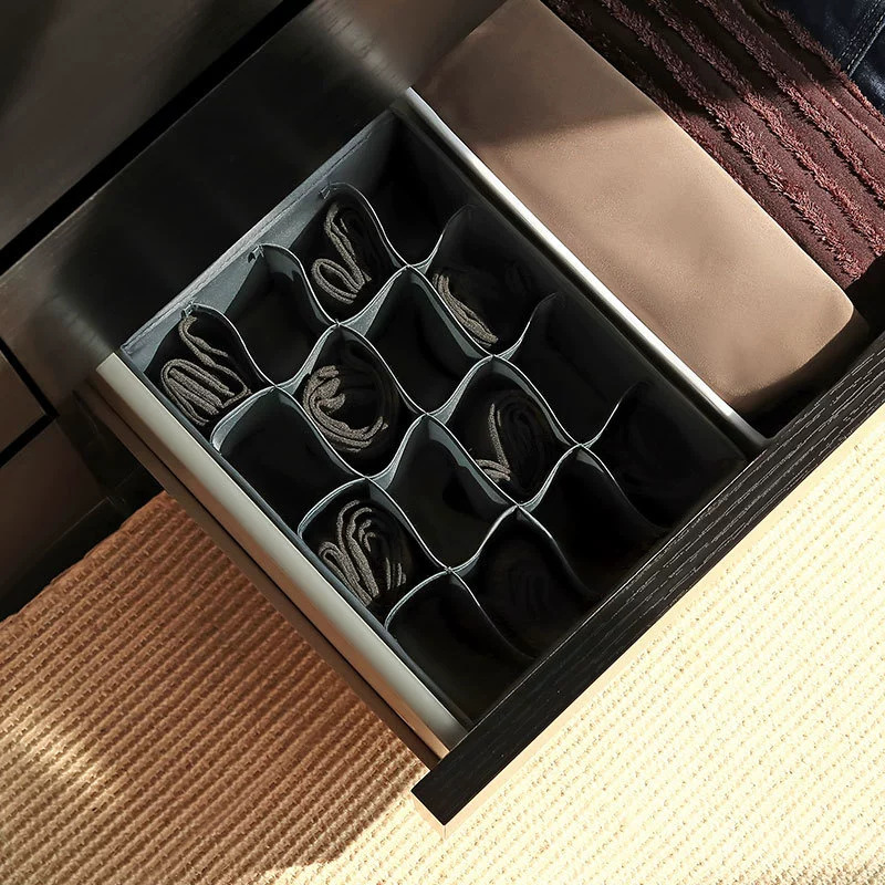 大型16コンパートメント下着ボックス3点セット、自宅寮下着、下着、靴下収納ボックス、布製ブラジャー分離整理|undefined