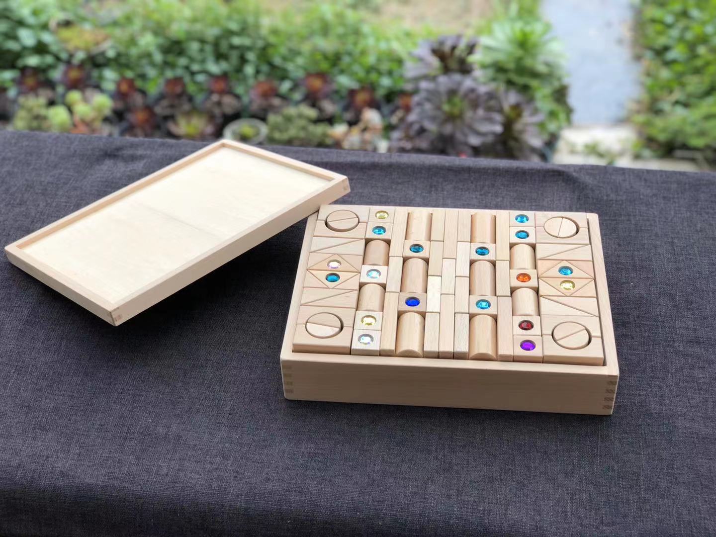 Bloques de construcción de GEMA de madera para niños bloques de construcción transparentes de acrílico que ensamblan Juguetes Educativos de Educación Temprana de construcción creativa para bebés