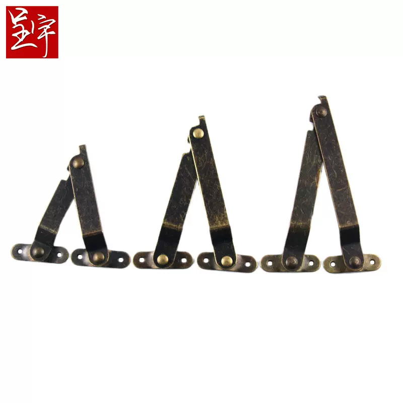 仿古铁支撑杆木箱支架合页脚架复古拉杆五金包装盒活动铰链箱撑