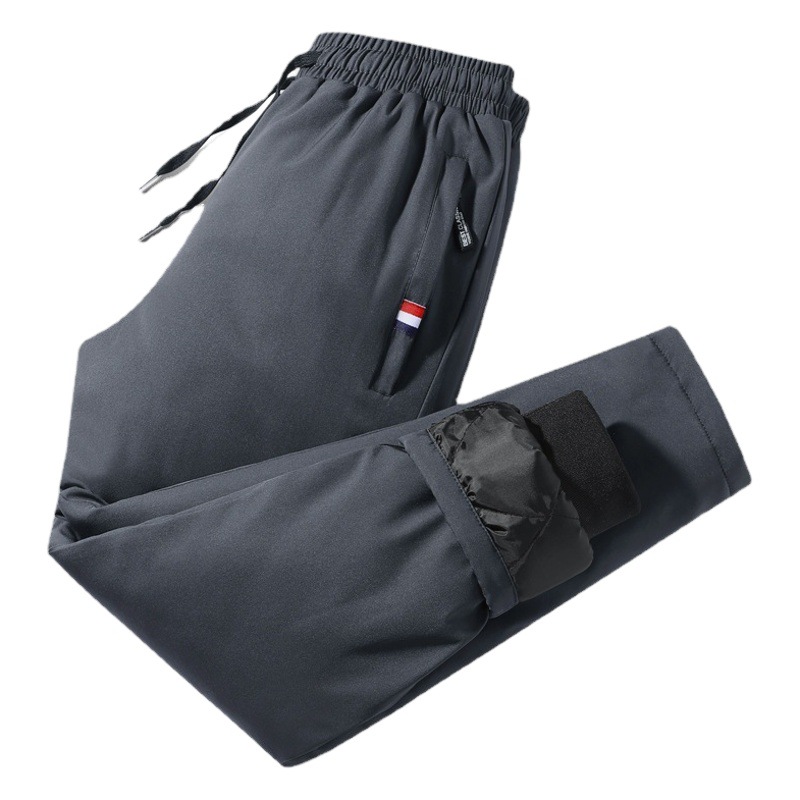 Large Size Winter down Cotton Pants, Thickened and Loose-Fitting, Men's Windproof and Warm Sweatpants, Sports Pants, Cold-Proof