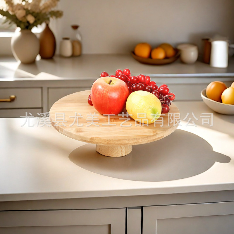 Bandeja redonda, banquete de hotel, descanso para el té, plato de frutas, mesa de té de la tarde, mesa de pasteles chinos de bambú y madera, estante de postres