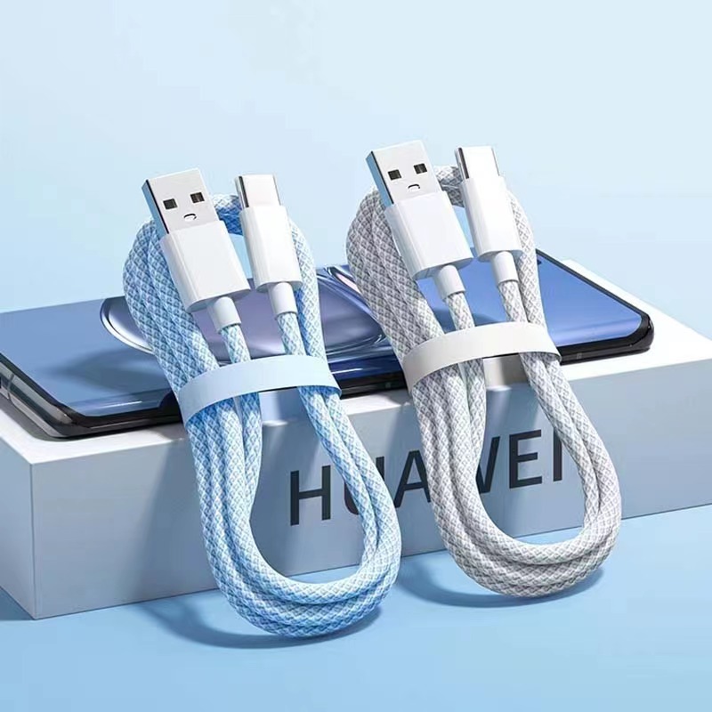 适用苹果Type-c安卓马卡龙编织数据线快充手机充电线2A/3A大电流