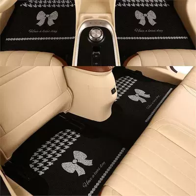 Puppy Design, Non-Slip, Dirt-Resistant, Wear-Resistant, Avtomobil döşəmə paspasları - houndstooth-pattern-front-row-single-piece-5065cm