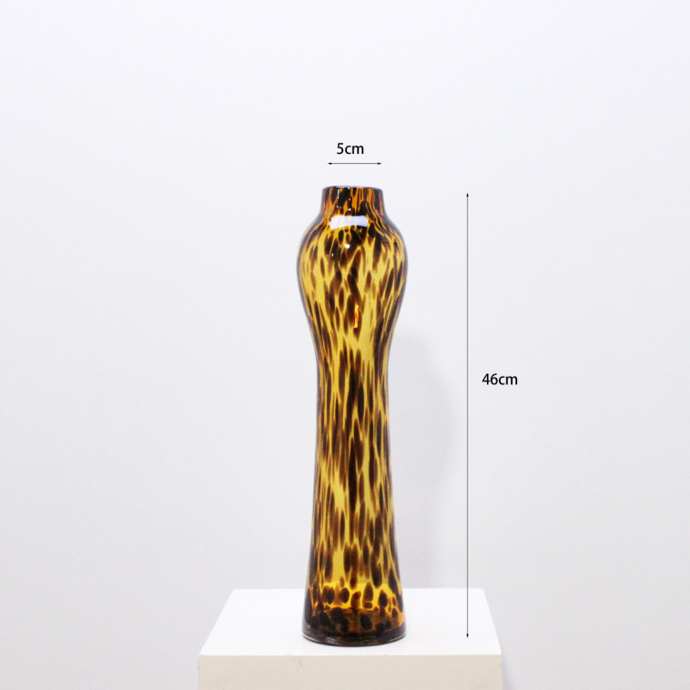 (exportación de la cola simple) tazas de vidrio de tortuga leopardo estampado de llama ornamentos floral decorativo vintage creativo vasijas ornamentos de mesa