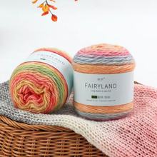 渐变色蛋糕线中粗段染纯棉毛线批发钩针手工编织围巾线diy材料包