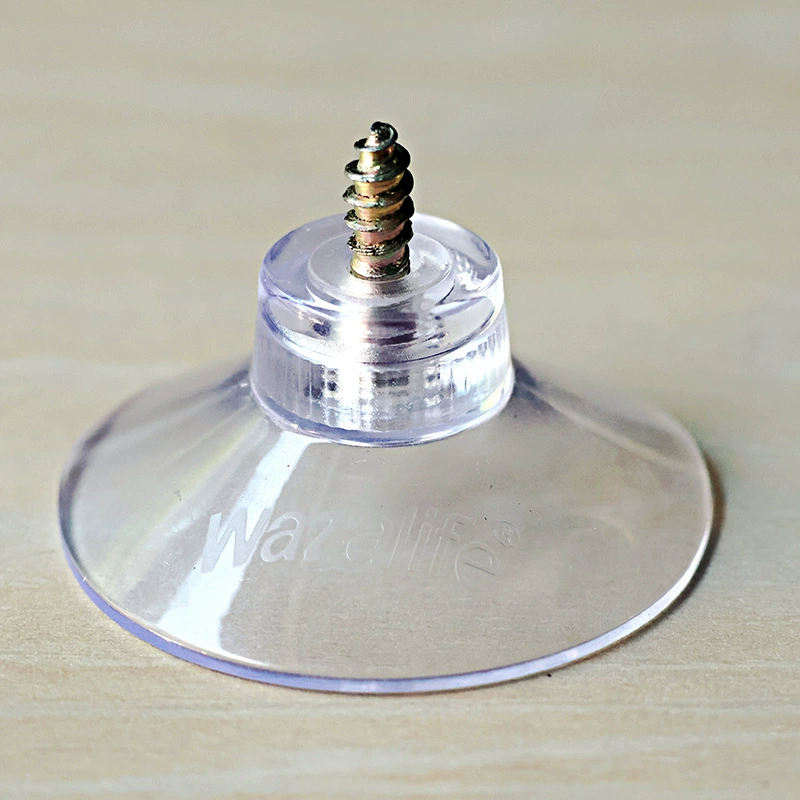 Wazalife Transparent Glass Suction Cup Base with M4 Screw for Traceless Wall Mounting and Storage