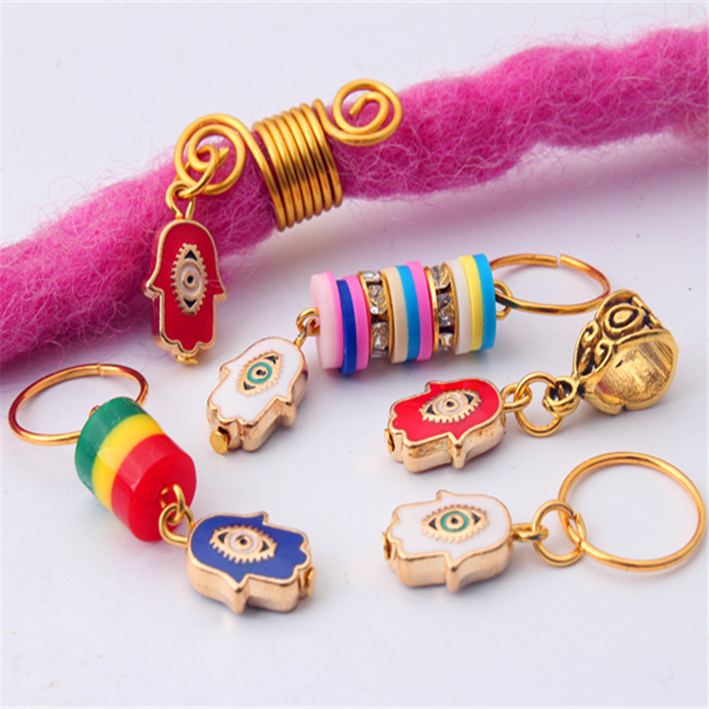 Alloy oil drop palm pendant pendant wig dirty braid hair braid decorative hairpin hair ring diy jewelry accessories