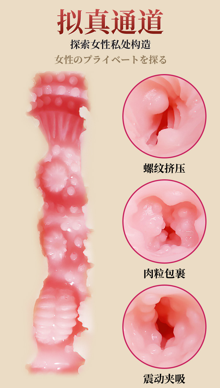 Jiuai Male Masturbator Airplane Cup with Realistic Vaginal and Buttocks Mold in TPE — detail image 10