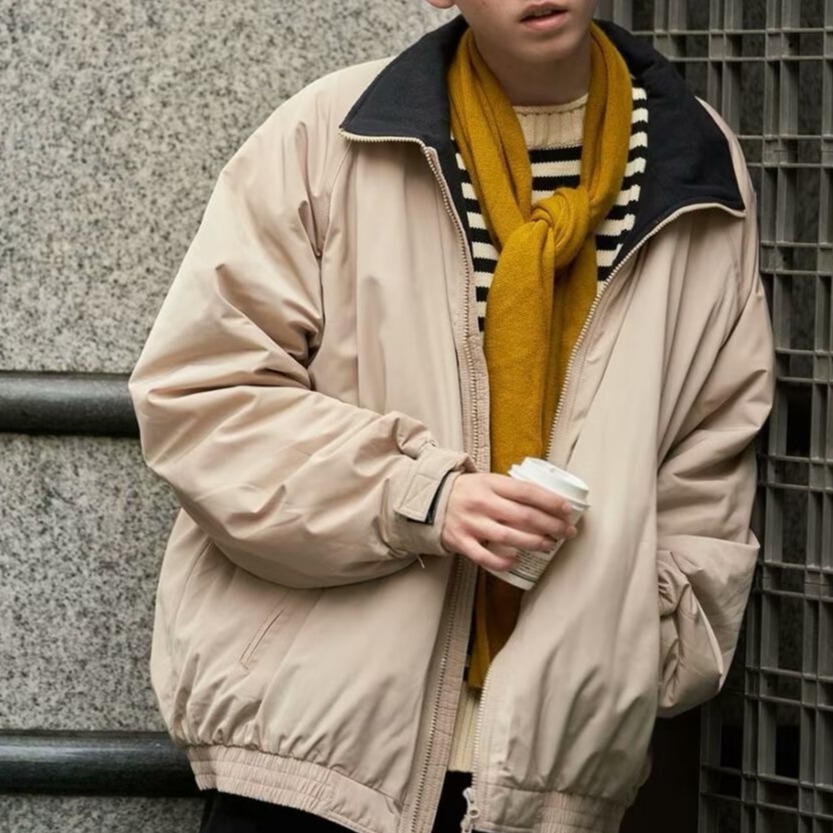 Chaqueta acolchada de algodón ligero para hombres chaqueta acolchada de algodón de invierno para hombres Otoño e Invierno Chaqueta de algodón corta para hombres abrigo de cuello de pie Delgado otoño para hombres