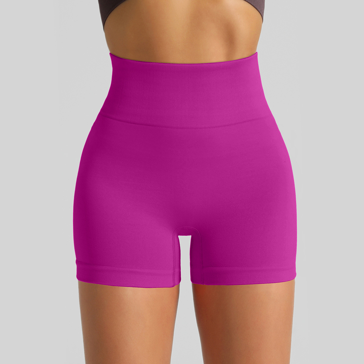 Pantalones cortos de Yoga de punto sin costuras transfronterizas Peach Hip lifting pantalones de fitness de cintura alta pantalones cortos deportivos para correr tres puntos mujeres