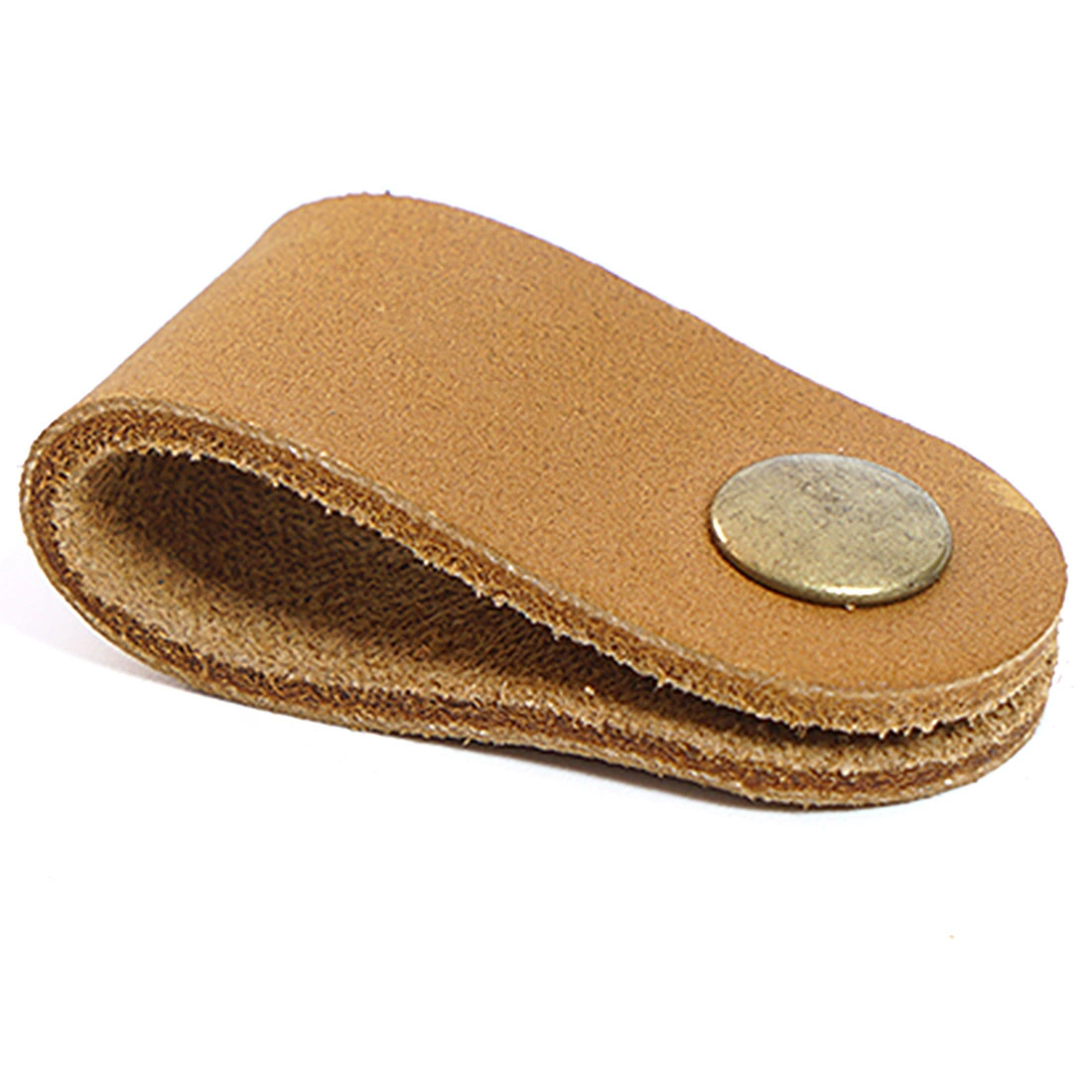 Cowhide Leather Key Holder, Top-Layer Genuine Leather, Compact 20×40 mm Key Fob