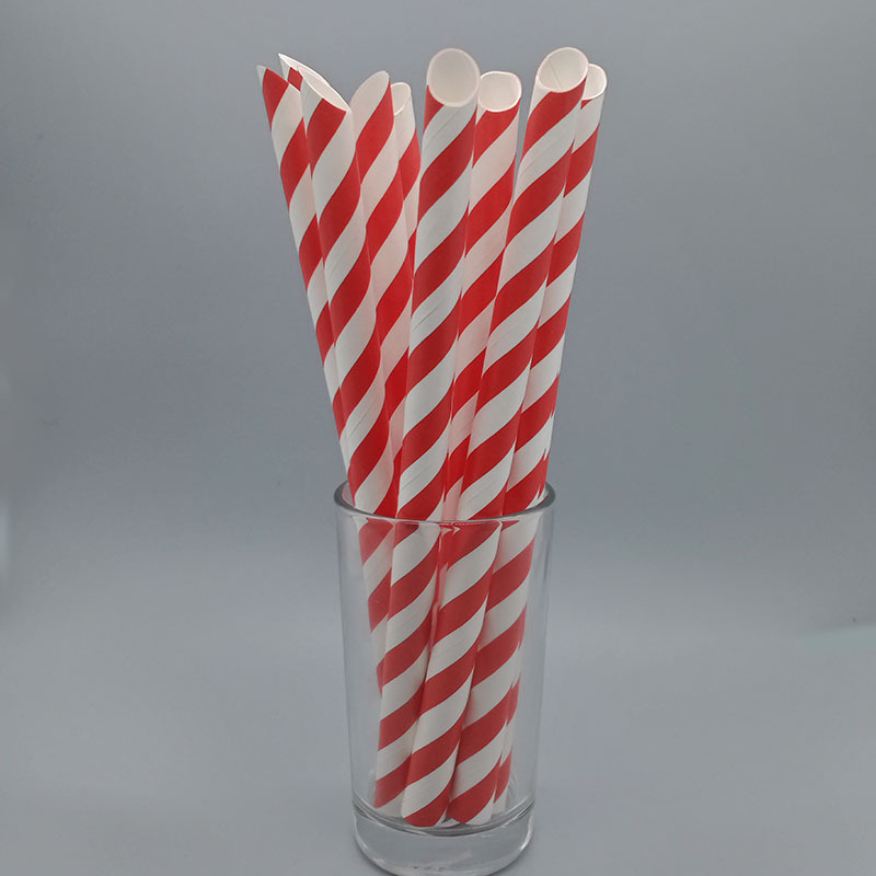 12*215 gran cantidad en stock venta al por mayor paja de papel desechable negrita gran diámetro leche té paja punta degradable