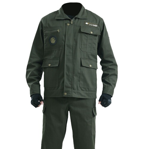 Spring and Autumn Workwear Set for Men, Single Piece Protective Clothing for Electric Welders, Flame-Resistant and Abrasion-Resistant Construction Site Work Uniforms