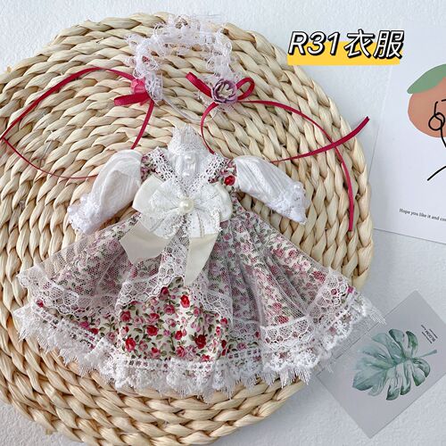bjd6 points baby clothes sweet palace style dress skirt cute 30cm fat body doll lolita clothes