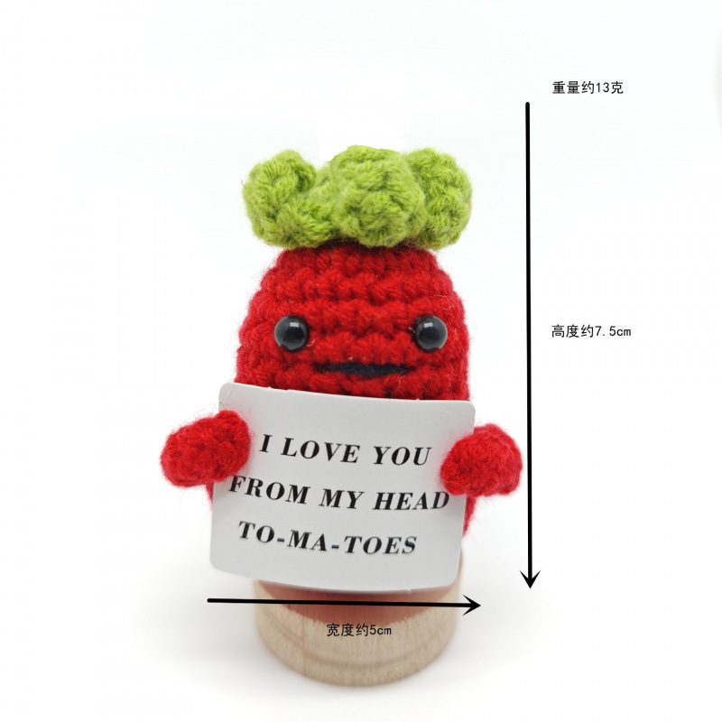 国境を越えた人気の野菜、果物、動物、ポジティブなエネルギー、手作りの毛糸編み物、装飾品、人形、カードセット|undefined