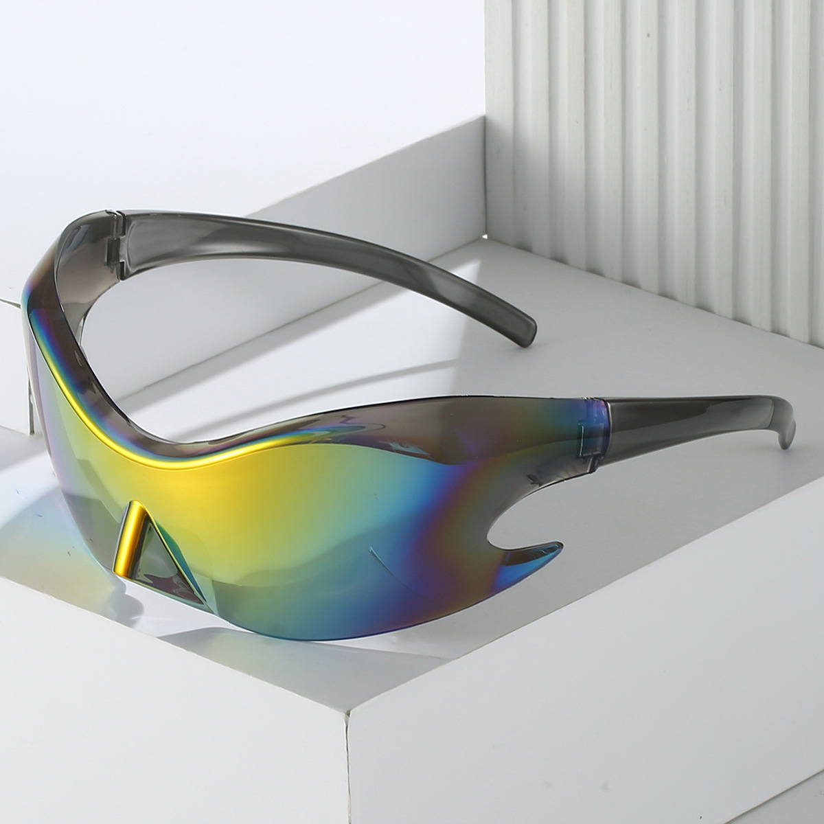 86g Weight Full Frame Glasses Structure Y2K Solid Color PC UV400 Protection Special-Shaped Mirror Full Frame Women's Sunglasses