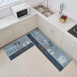 ins风简约现代厨房吸油防滑垫可机洗长条脚垫浴室卫生间吸水地垫