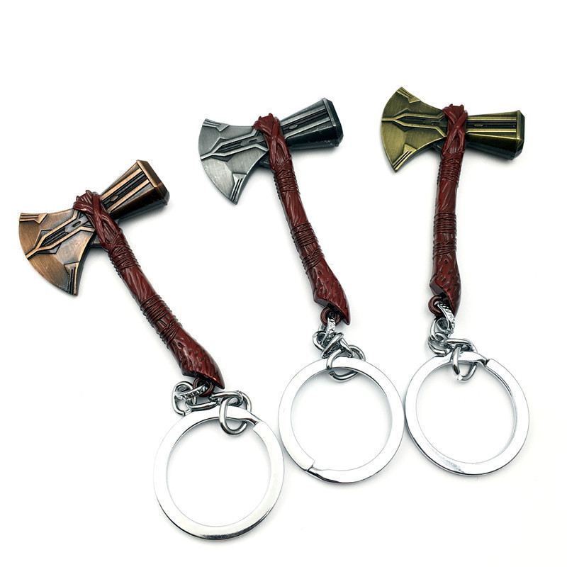 Avengers Around Thor Paint Axe Hammer Keychain Alloy Pendant Wholesale Foreign Trade AliExpress Supply