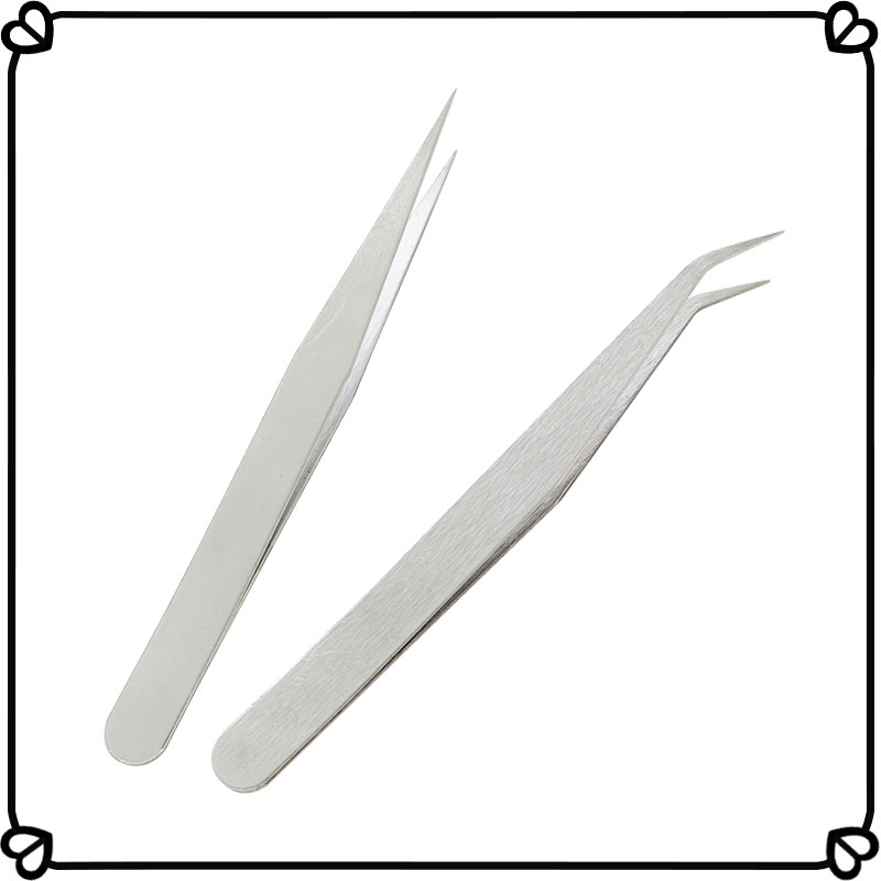铁钳弯头直头镊子手工DIY点钻镊子睫毛镊子拆机维修多用防静电镊